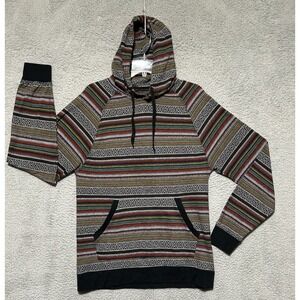 Beautiful Giant Tribal Adult L Hoodie Sweatshirt Striped Multicolor Boho Jacket